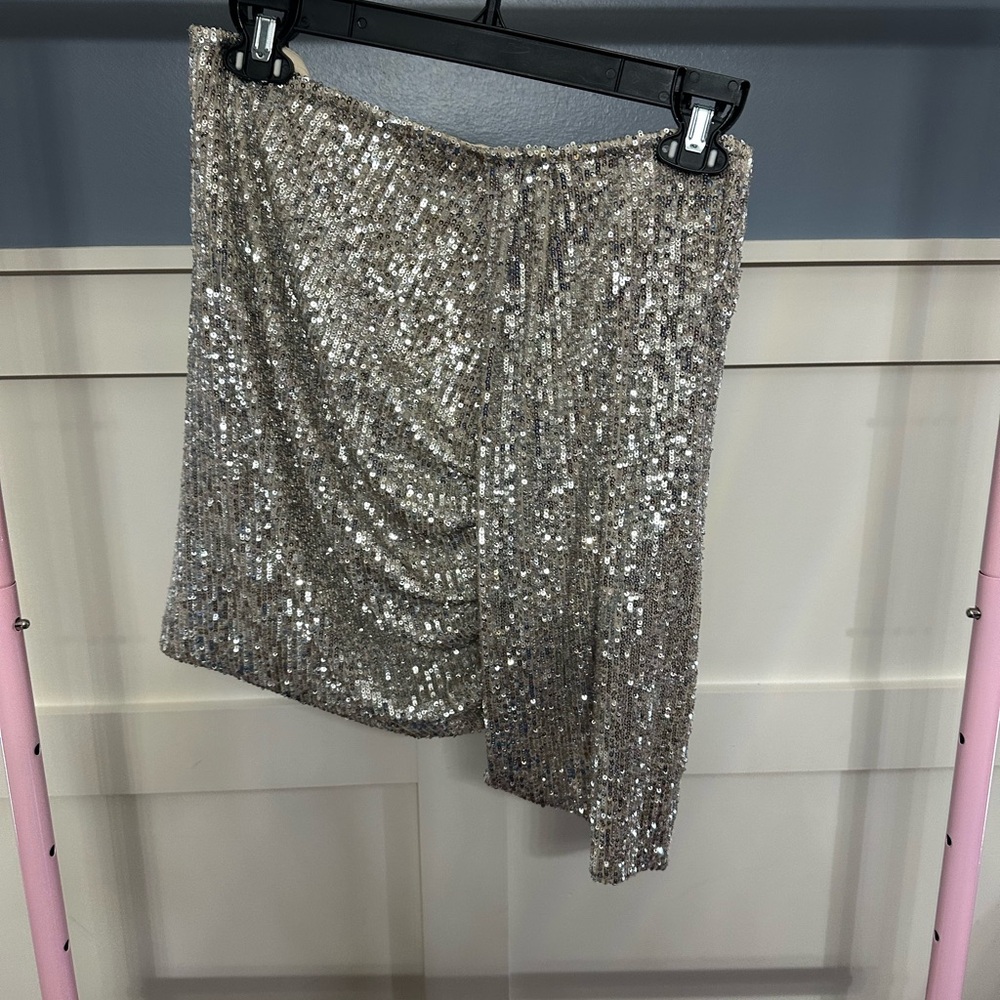 Silver Sequin Gianni Bini Women's Skirt
